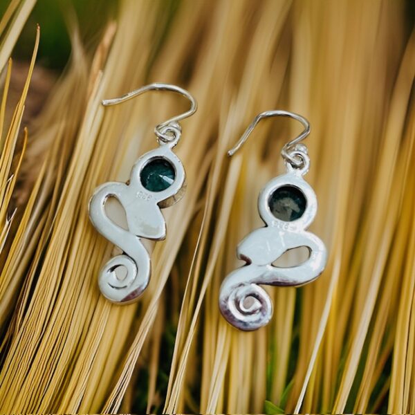 Emerald Snake Dangle Earrings - Image 2