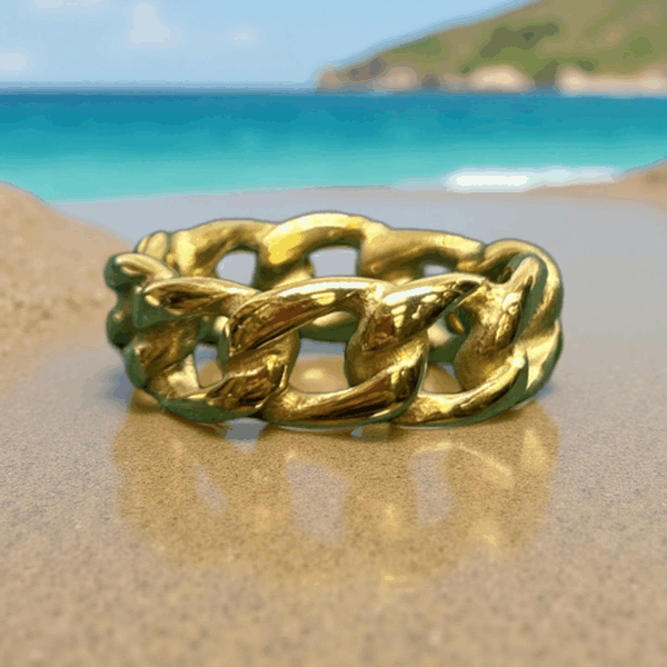 14k Gold Filled Chain Link Ring - Size 13 - Image 2