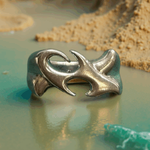 Abstract Solid Sterling Silver Ring - Size 11.75