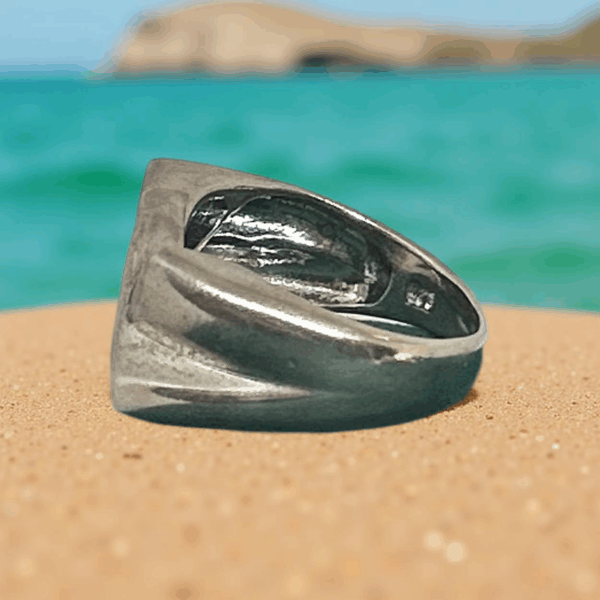 Abstract Solid Sterling Silver Ring - Size 11.75 - Image 2