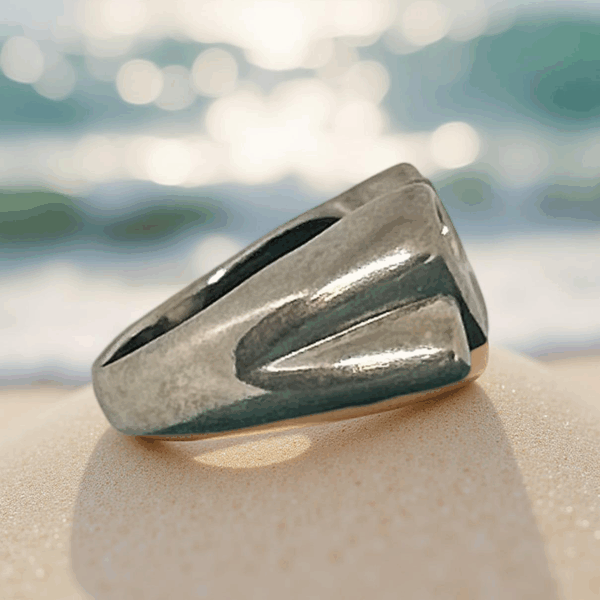 Abstract Solid Sterling Silver Ring - Size 11.75 - Image 3