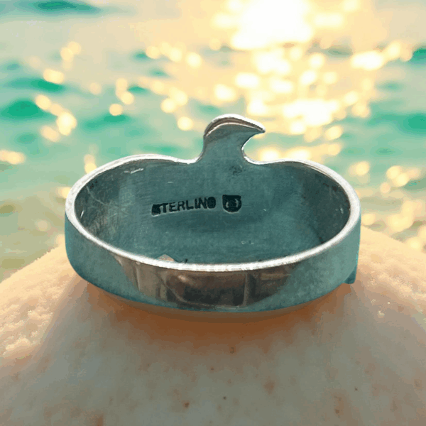 Sterling Silver Thunderbird Ring with Kingman Turquoise – Size 11.25 - Image 4