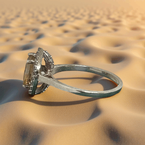 Teardrop Citrine Ring in Sterling Silver – Size 7 - Image 3