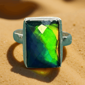 Aurora Opal Faceted Rectangle Ring – Size 9