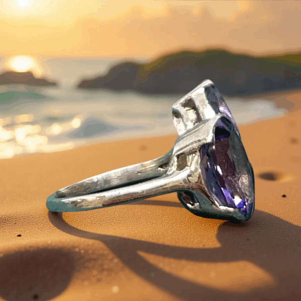 Violet Bloom Gemstone Ring – Size 5.75 - Image 3