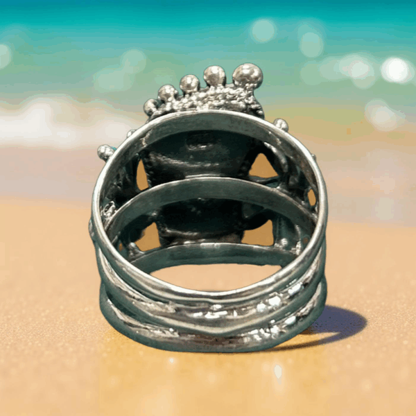 Bold Kingman Turquoise Ring- Size 7.5 - Image 4