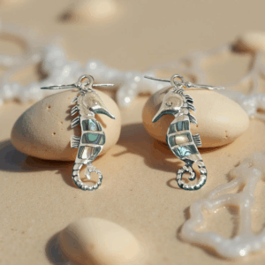 Ocean Whimsy – Abalone Seahorse Earrings