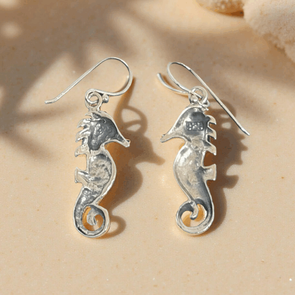 Ocean Whimsy – Abalone Seahorse Earrings - Image 2