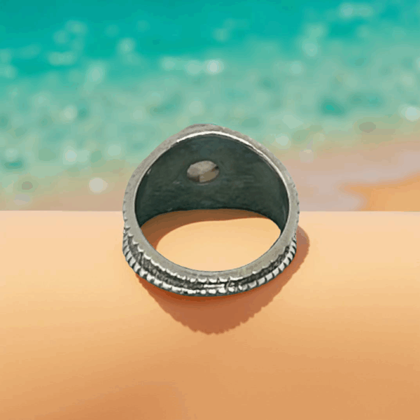 Lunar Bloom – Rainbow Moonstone Ring (Size 6) - Image 4